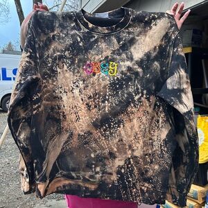 Obey Black and Brown Tie-Dye Crewneck